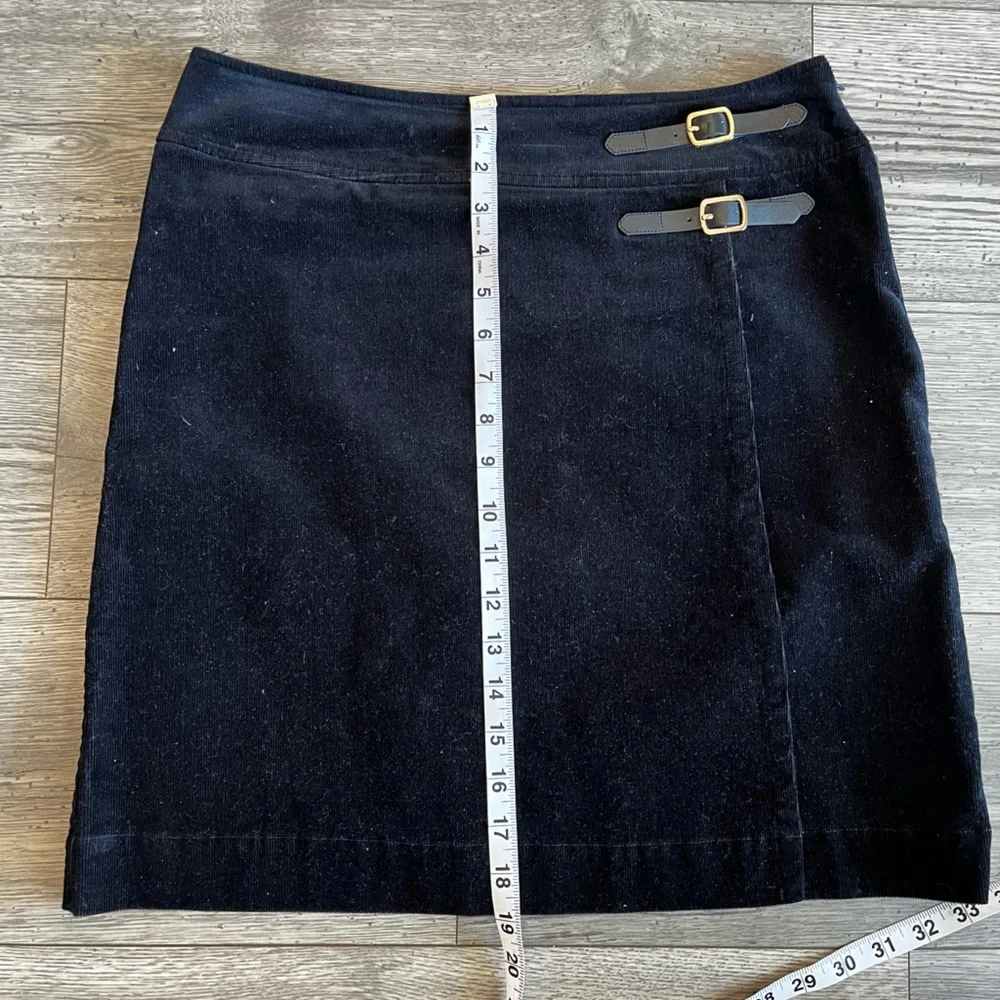 Charter Club Women’s Fold Over Skirt Faux Leather Buckle Black Size 6 Petite